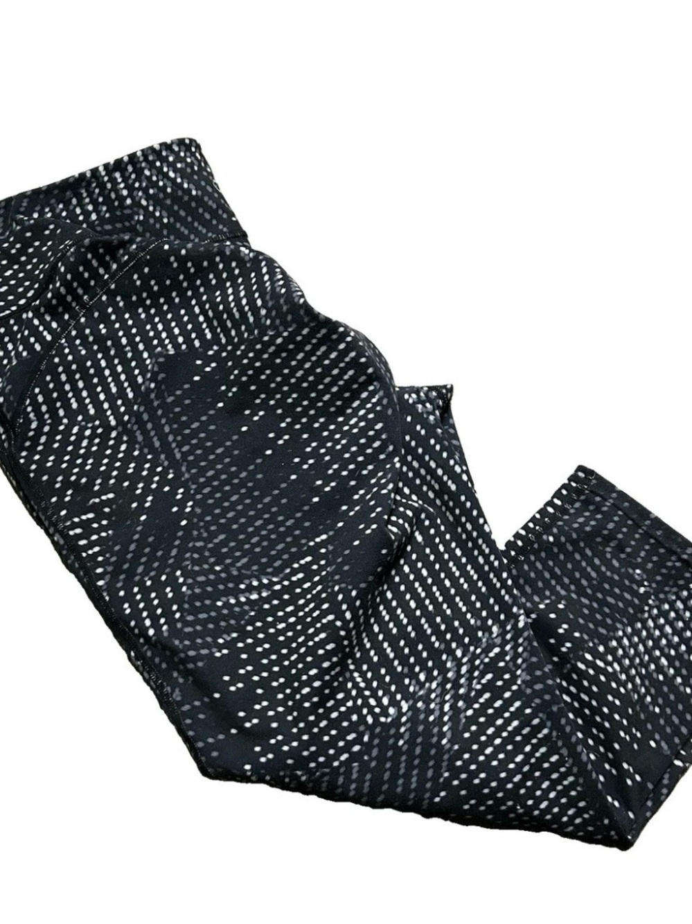 Women’s Gap Black White Cropped Leggings Size XL